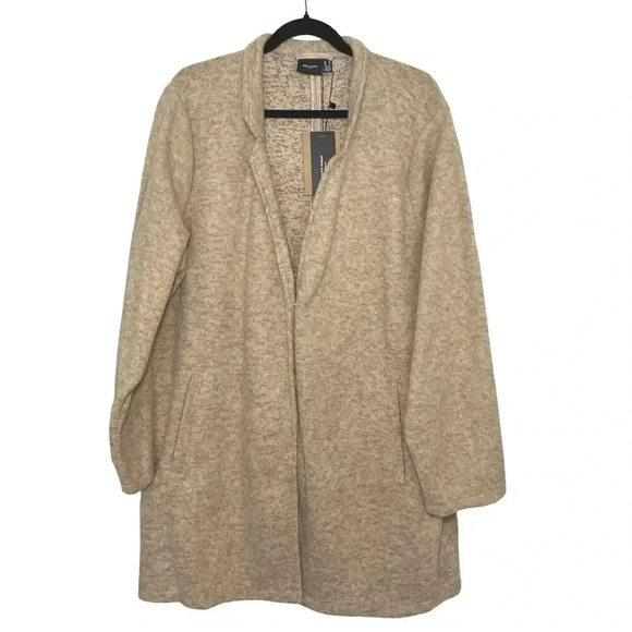NWT Vera Moda Women’s Plus Size Brushed Katrine Coat Beige Size 18 - Picture 3 of 9